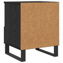 Sengeskab med skuffe Sort eg 40 x 35 x 50 cm Konstrueret træ