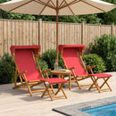 Havestol 4 pcs 3 position Massiv Eucalyptus Træ Rød