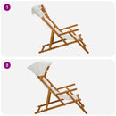 Havestol 4 pcs 3 position Massiv Eucalyptus Træ Cremefarvet