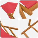 Havestol 2 pcs 3 position Massiv Eucalyptus Træ Rød