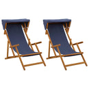Havestol 2 pcs 3 position Massiv Eucalyptus Træ Blå