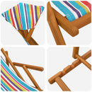 Havestol 2 pcs 3 position Massiv Eucalyptus Træ Flerfarvet