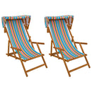 Havestol 2 pcs 3 position Massiv Eucalyptus Træ Flerfarvet