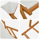 Havestol 2 pcs 3 position Massiv Eucalyptus Træ Cremefarvet