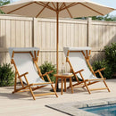 Havestol 2 pcs 3 position Massiv Eucalyptus Træ Cremefarvet