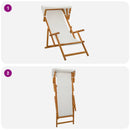 Havestol 2 pcs 3 position Massiv Eucalyptus Træ Cremefarvet