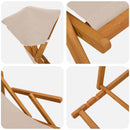 Havestol 2 pcs 3 position Massiv Eucalyptus Træ Beige