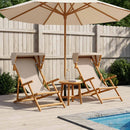 Havestol 2 pcs 3 position Massiv Eucalyptus Træ Beige