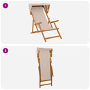Havestol 2 pcs 3 position Massiv Eucalyptus Træ Beige