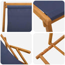 Foldestol 2 pcs 3 position Massiv Eucalyptus Træ Blå