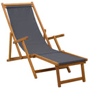 Foldestol 2 pcs 3 position Massiv Eucalyptus Træ Grå