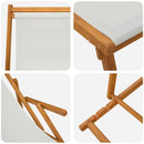 Foldestol 2 pcs 3 position Massiv Eucalyptus Træ Cremefarvet