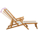 Foldestol 2 pcs 3 position Massiv Eucalyptus Træ Cremefarvet