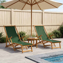 Foldestol 2 pcs 3 position Massiv Eucalyptus Træ Grøn
