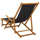Foldestol 2 pcs 3 position Massiv Eucalyptus Træ Sort