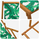 Foldestol 2 pcs 3 position Massiv Eucalyptus Træ Bladmønster