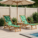 Foldestol 2 pcs 3 position Massiv Eucalyptus Træ Bladmønster