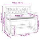 Havestol Gliderbænk Naturfarvet 110 x 59 x 97 cm