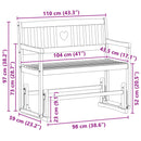 Havestol Gliderbænk Naturfarvet 110 x 59 x 97 cm