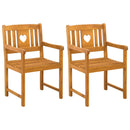 Havestole 2 pcs Naturfarvet Massivt Akacietræ