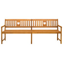 Udendørs bænk Naturfarvet 220 x 55,5 x 90 cm Massivt Akacietræ
