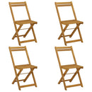 Foldbare Havestole 4 pcs Naturfarvet 40 x 53 x 80 cm