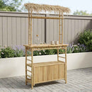Udendørs barbord Naturfarvet 110 x 50 x 209 cm Bambus