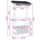 Udendørs barbord Naturfarvet 110 x 50 x 209 cm Bambus