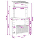 Udendørs barbord Naturfarvet 110 x 50 x 210 cm Bambus