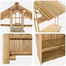 Udendørs barbord Naturfarvet 115 x 95 x 214 cm Bambus