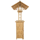 Udendørs barbord Naturfarvet 115 x 95 x 214 cm Bambus