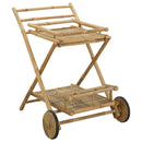 Serveringsvogn med hjul Naturfarvet 79 x 67,5 x 84 cm Bambus