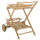 Serveringsvogn med hjul Naturfarvet 79 x 67,5 x 84 cm Bambus