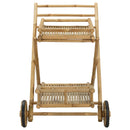 Serveringsvogn med hjul Naturfarvet 79 x 67,5 x 84 cm Bambus