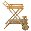 Serveringsvogn med hjul Naturfarvet 79 x 67,5 x 84 cm Bambus