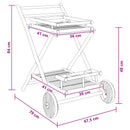 Serveringsvogn med hjul Naturfarvet 79 x 67,5 x 84 cm Bambus
