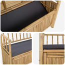 Have opbevaringsbænk 110 x 47 x 80 cm Bambus Naturfarvet