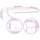 Manuel markise-ramme med LED-lys Hvid 2,5 x 2 m Aluminium