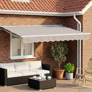 Manuel markise-ramme med LED-lys Hvid 3 x 2 m Aluminium