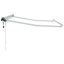 Manuel markise-ramme med LED-lys Hvid 3 x 2 m Aluminium