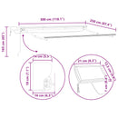 Manuel markise-ramme med LED-lys Antracit 3 x 2,5 m Aluminium