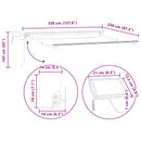 Manuel markise-ramme med LED-lys Antracit 3,5 x 2,5 m Aluminium