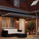 Manuel markise-ramme med LED-lys Antracit 5 × 3,5 m Aluminium
