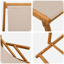 Foldestol Massiv Eucalyptus Træ Beige