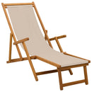 Foldestol Massiv Eucalyptus Træ Beige