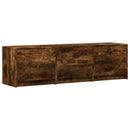 TV-bord med LED 140 x 34 x 40 cm Røget eg Konstrueret træ