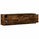 TV-bord med LED 140 x 34 x 40 cm Røget eg Konstrueret træ