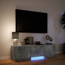 TV-bord med LED 140x34x40 cm Betongrå Konstrueret træ