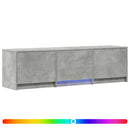TV-bord med LED 140x34x40 cm Betongrå Konstrueret træ