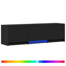 TV-bord med LED 140 x 34 x 40 cm Sort Konstrueret træ